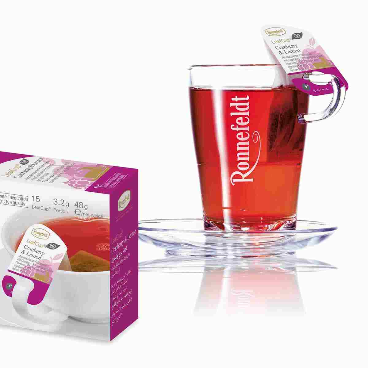 LeafCup® – Cranberry & Lemon Bio by Ronnefeldt – Premium German Tea