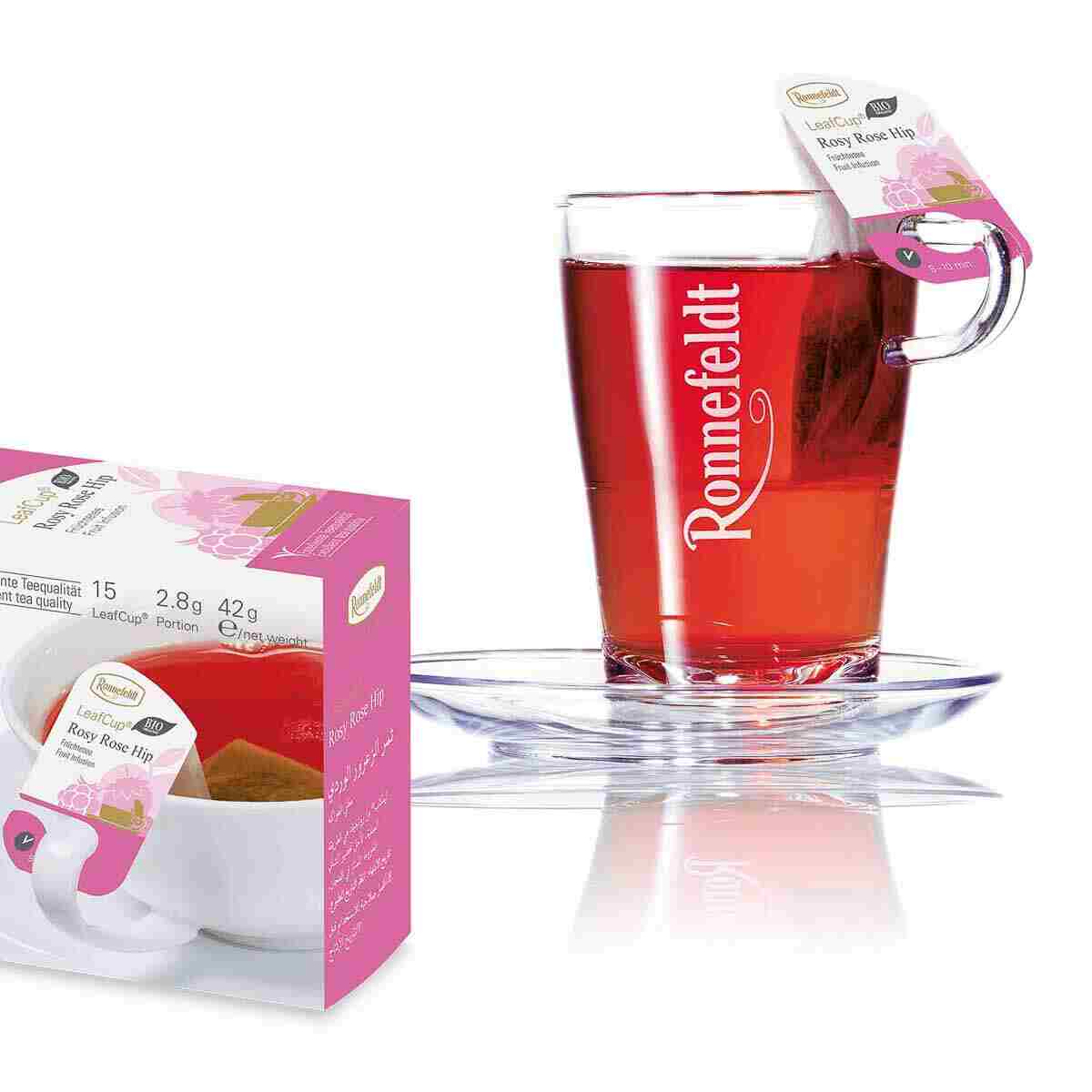LeafCup® – Rosy Rose Hip Bio by Ronnefeldt – Premium German Tea