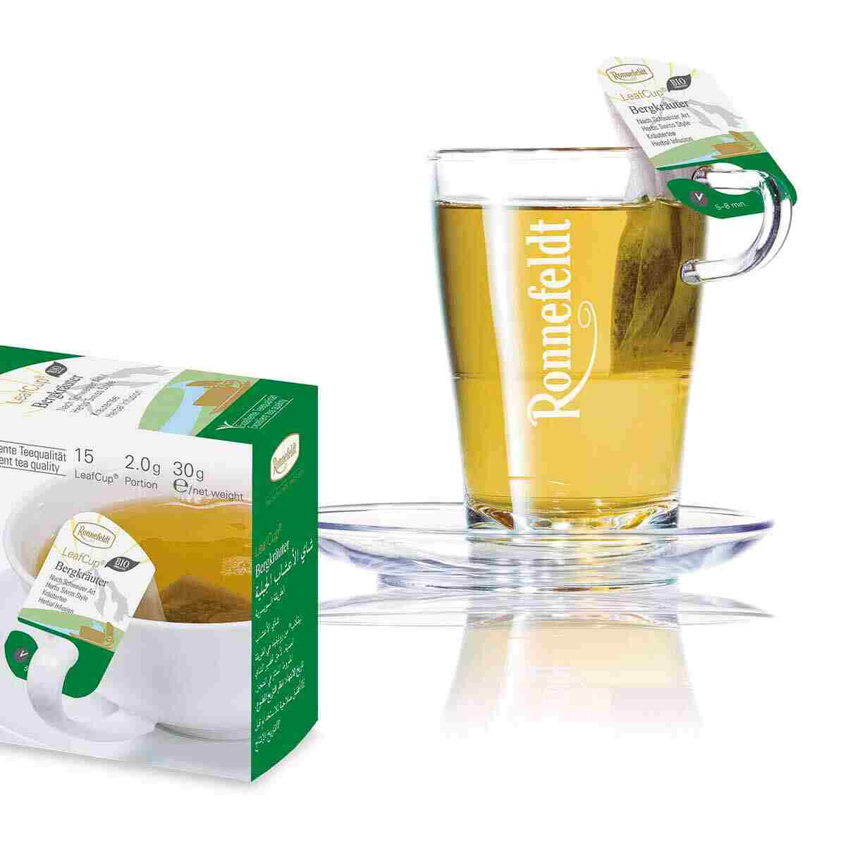 LeafCup® – Bergkräuter Herbs Swiss Style Bio by Ronnefeldt – Premium German Tea