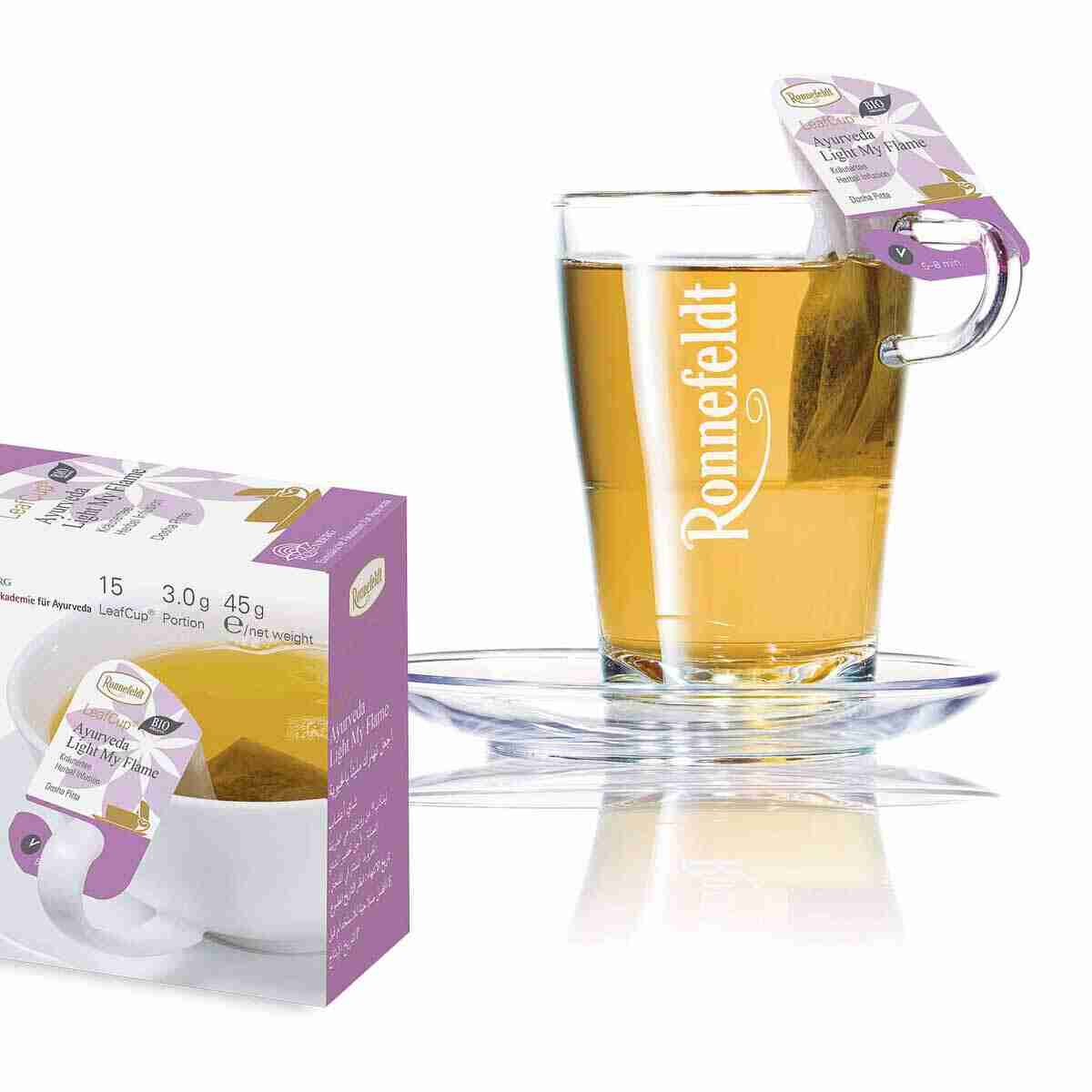 LeafCup® – Ayurveda Light My Flame Bio by Ronnefeldt – Premium German Tea