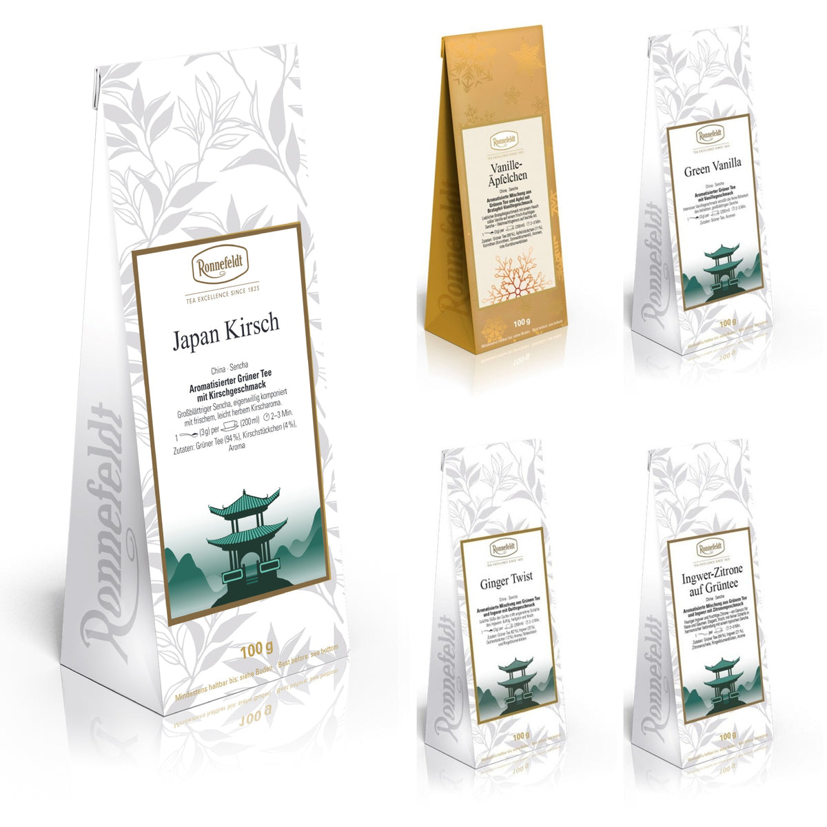 Flavored Green Tea Variety 5-Pack Bundle | Ronnefeldt USA