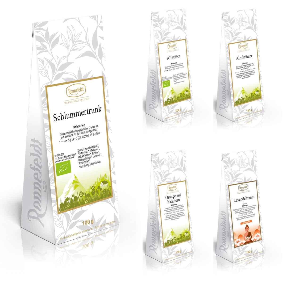 Pure Herbal & Sleep Tea 5-Pack Bundle | Ronnefeldt USA