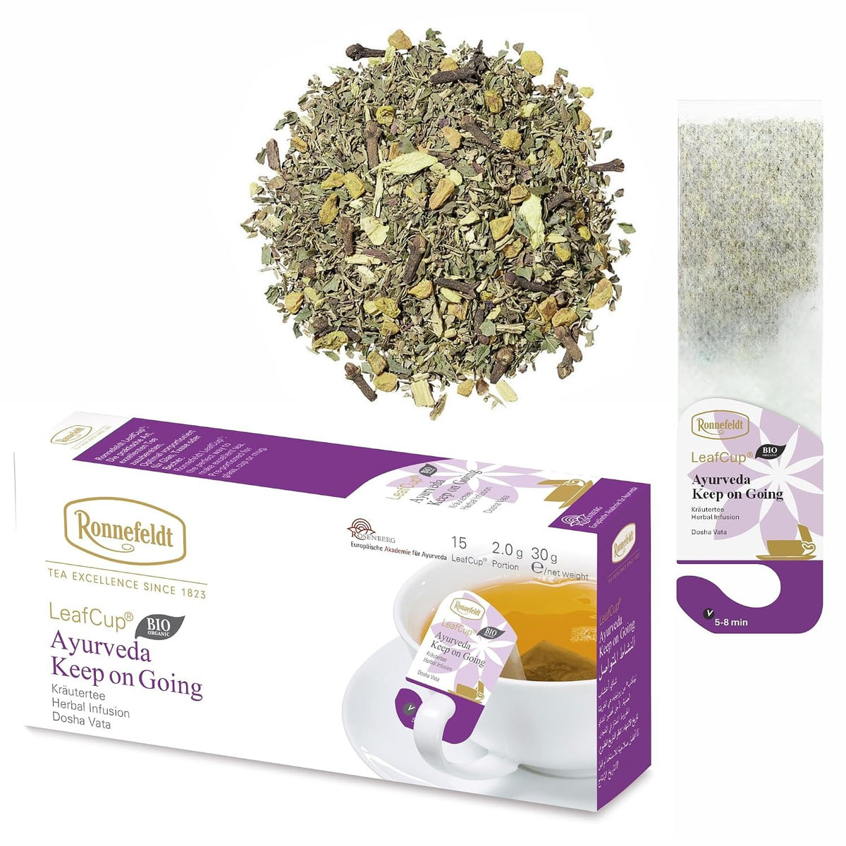 LeafCup® – Ayurveda Keep On Going Bio by Ronnefeldt – Premium German Tea