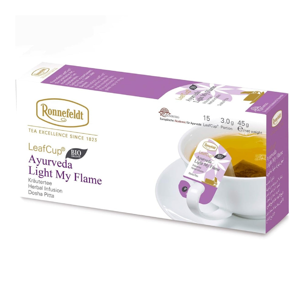 LeafCup® – Ayurveda Light My Flame Bio by Ronnefeldt – Premium German Tea