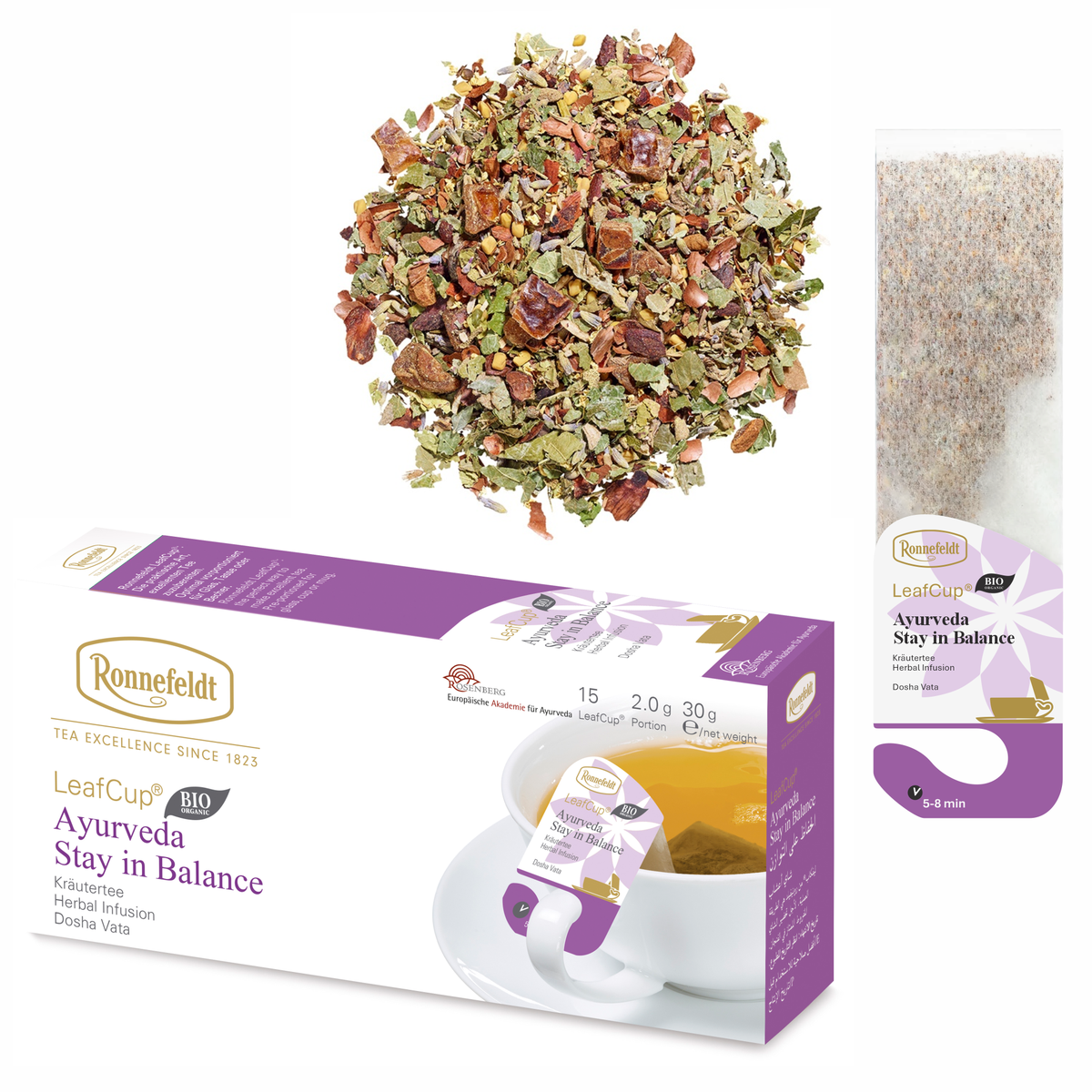 LeafCup® – Ayurveda Stay In Balance Bio by Ronnefeldt – Premium German Tea