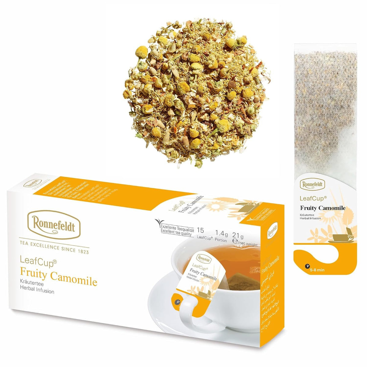LeafCup® – Fruity Chamomile by Ronnefeldt – Premium German Tea