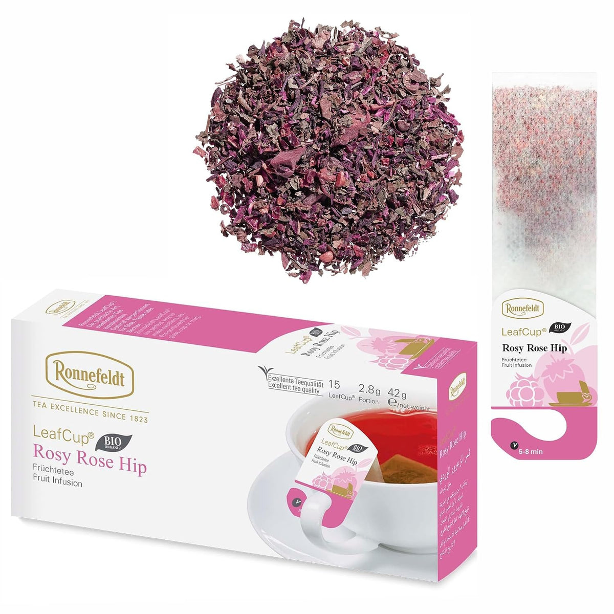 LeafCup® – Rosy Rose Hip Bio by Ronnefeldt – Premium German Tea